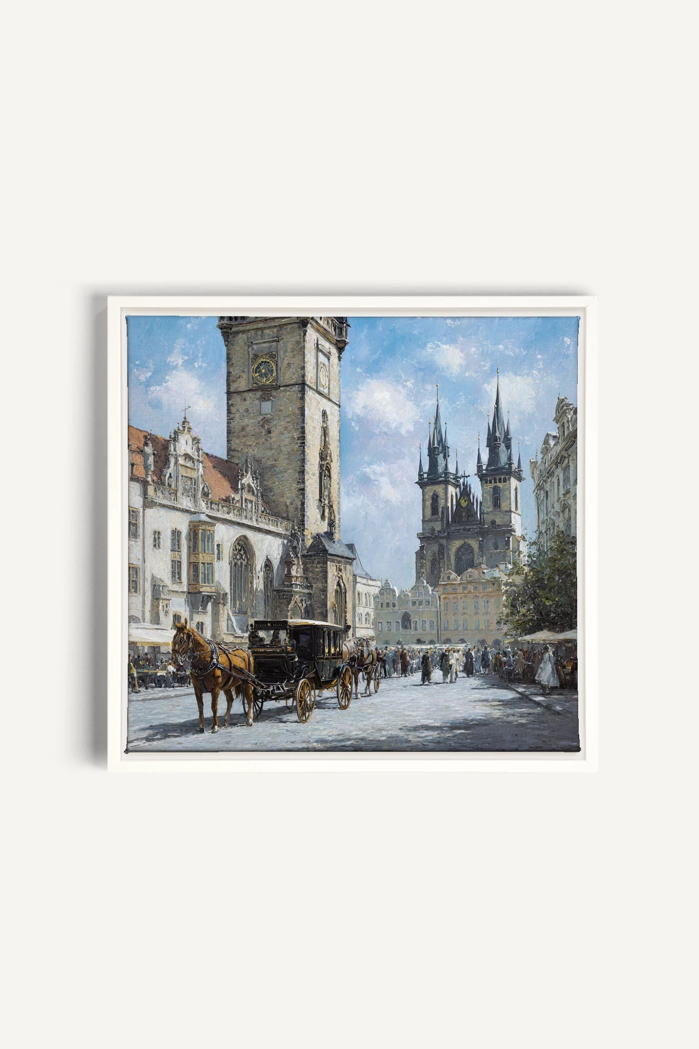 PLACE DU TEMPS, Artwork on stretched canvas, framed in white