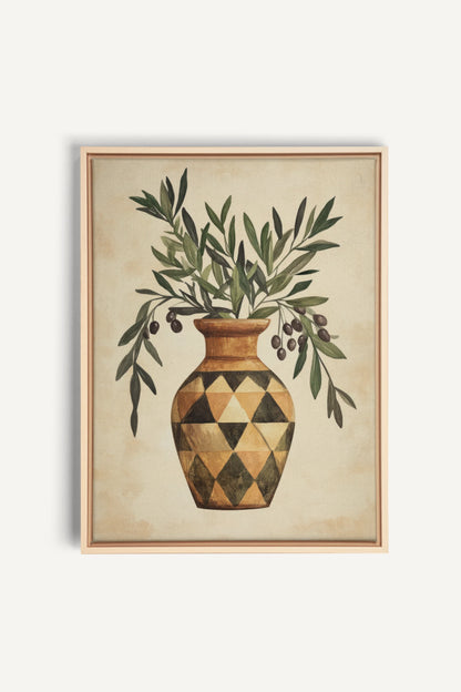 PROVENCE GRACE, Oeuvre sur toile étirée, encadré Naturel Clair