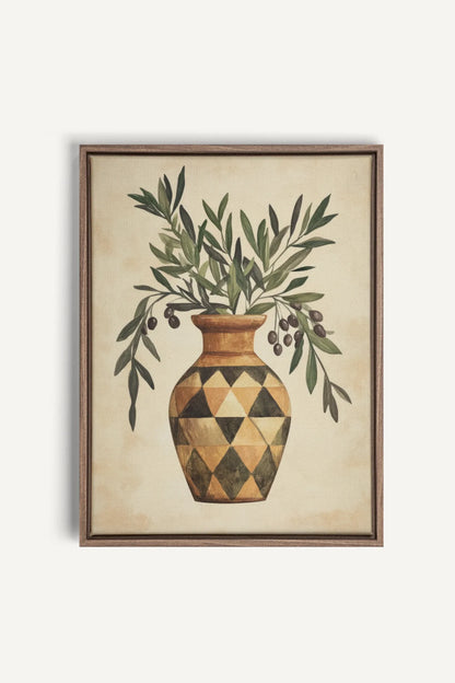 OLEKA CANVAS - PROVENCE GRACE, Oeuvre sur toile étirée, encadré Brun Chêne