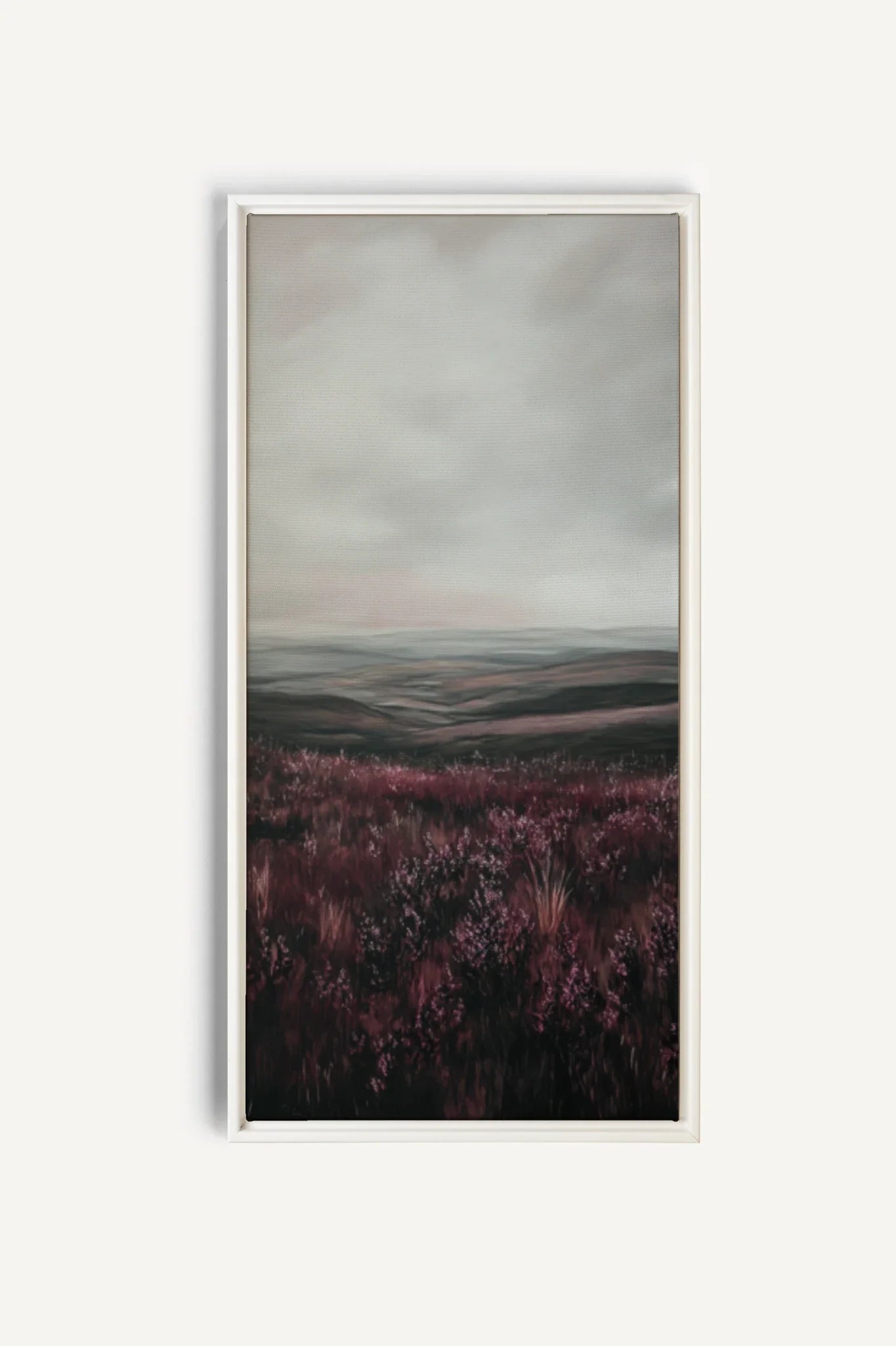OLEKA CANVAS - PURPLE STILLNESS, Oeuvre sur toile étirée, encadré Blanc