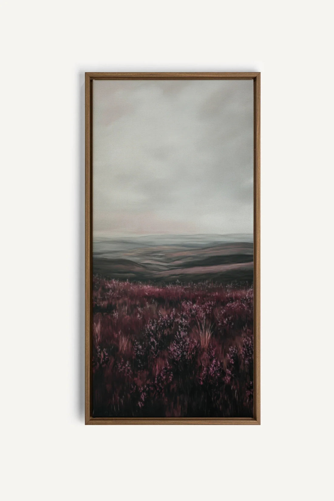 OLEKA CANVAS - PURPLE STILLNESS, Oeuvre sur toile étirée, encadré Brun Chêne