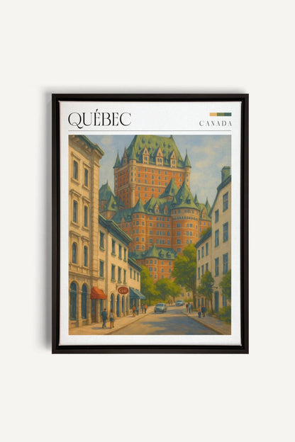 OLEKA CANVAS - QUÉBEC I, Oeuvre sur toile étirée, encadré Noir