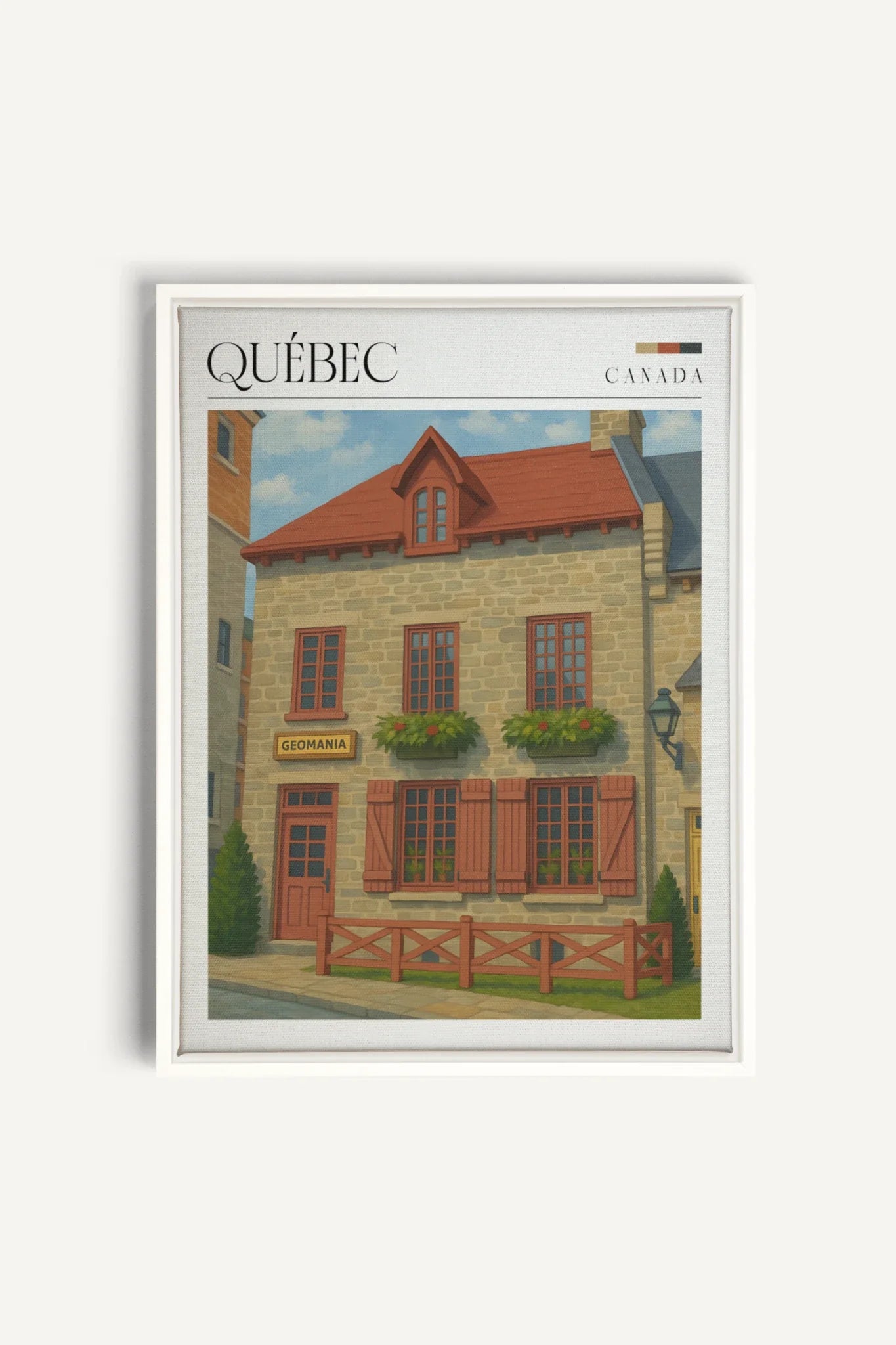 OLEKA CANVAS - QUÉBEC II, Oeuvre sur toile étirée, encadré Blanc