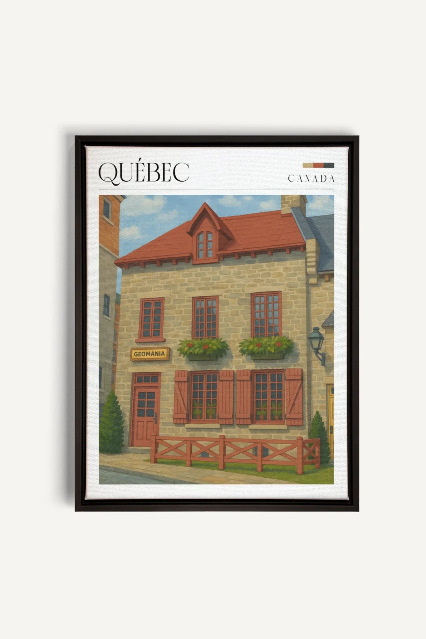 OLEKA CANVAS - QUÉBEC II, Oeuvre sur toile étirée, encadré Noir