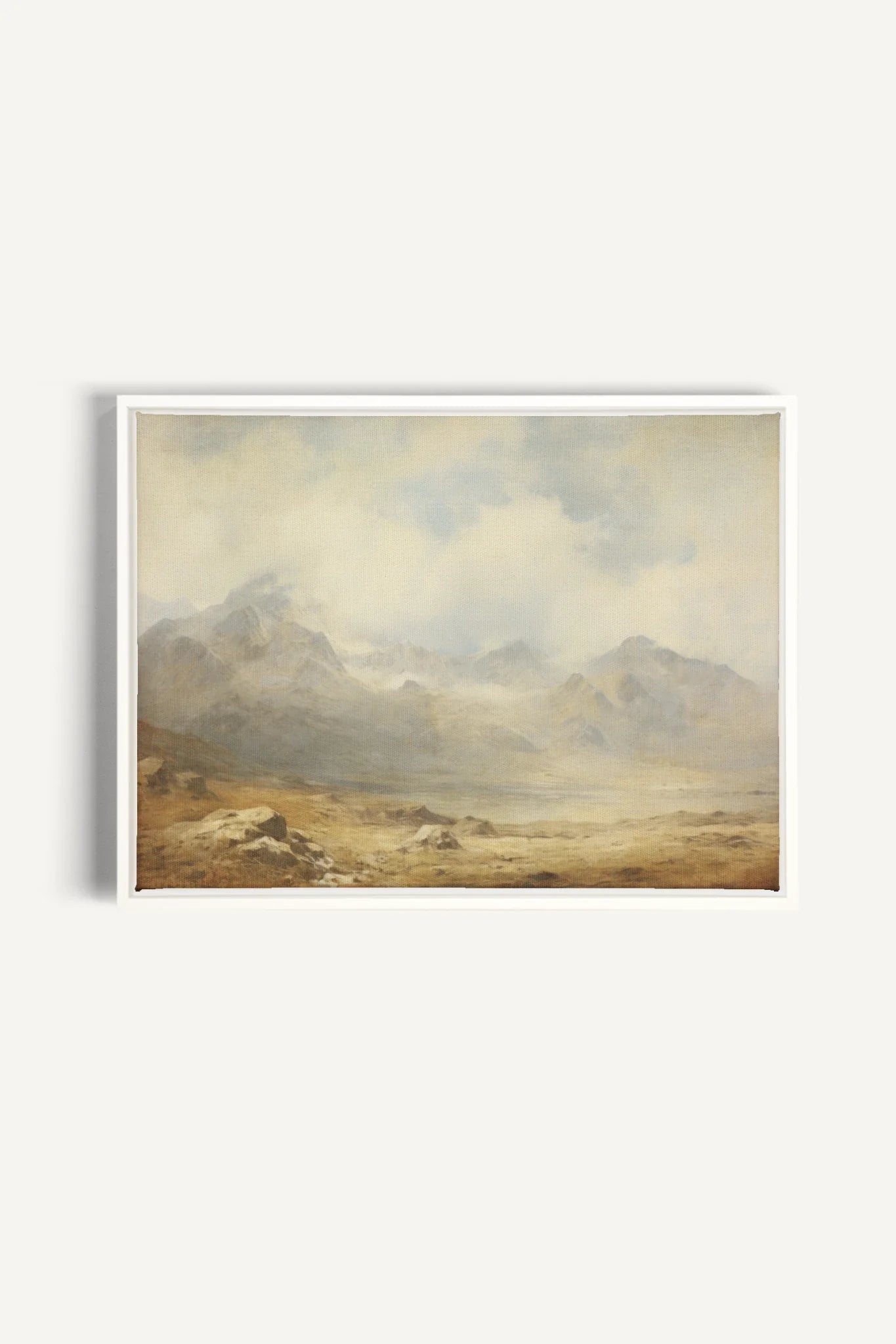 OLEKA CANVAS - Quiet Highlands, Oeuvre sur toile étirée, encadré Blanc