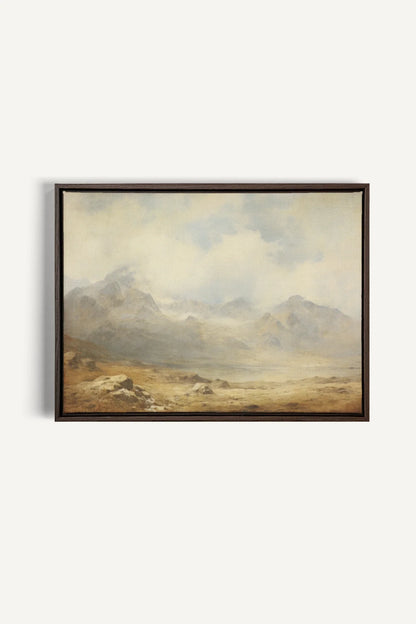 OLEKA CANVAS - Quiet Highlands, Oeuvre sur toile étirée, encadré Brun Noyer