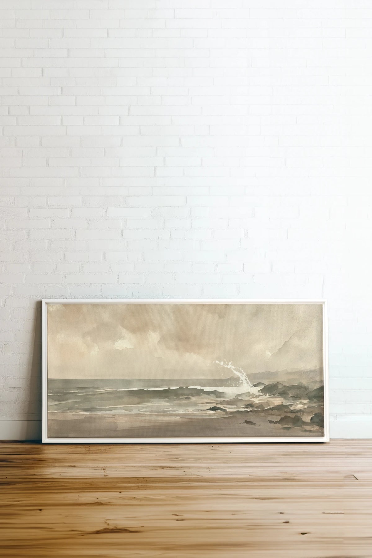 QUIET TIDE, Oeuvre sur toile étirée, encadré Blanc
