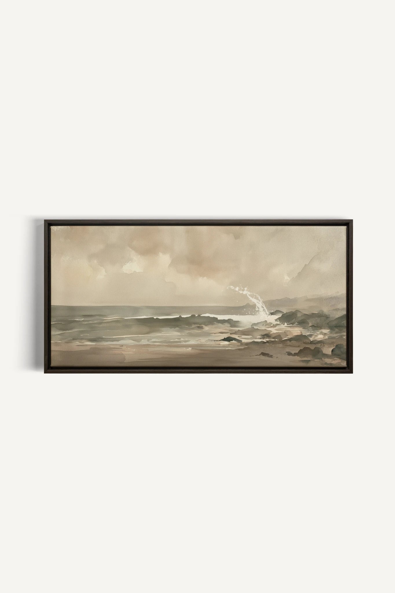 QUIET TIDE, Oeuvre sur toile étirée, encadré Brun Noyer