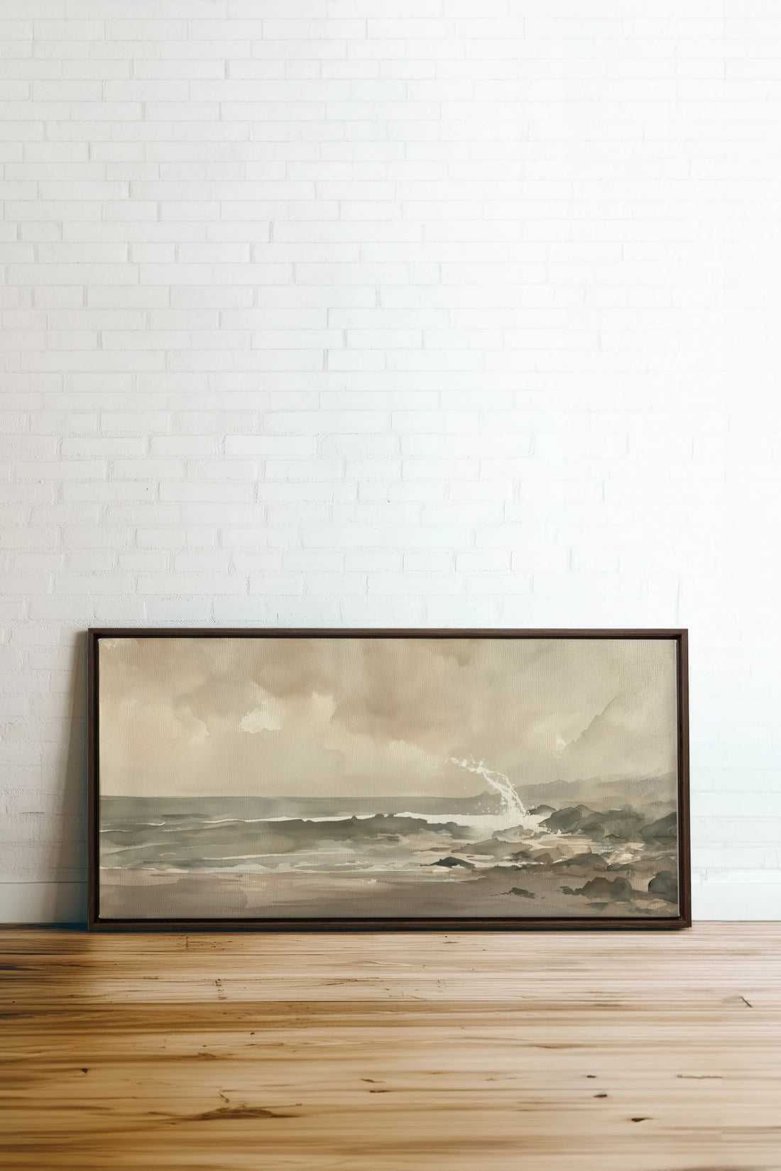 QUIET TIDE, Oeuvre sur toile étirée, encadré Brun Noyer