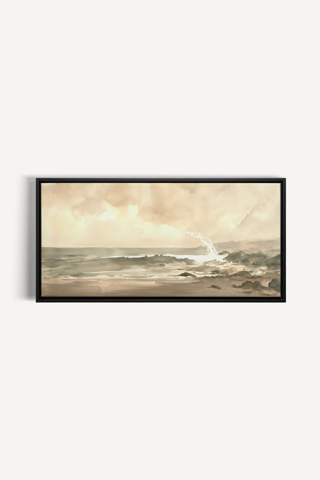 QUIET TIDE, Oeuvre sur toile étirée, encadré Noir