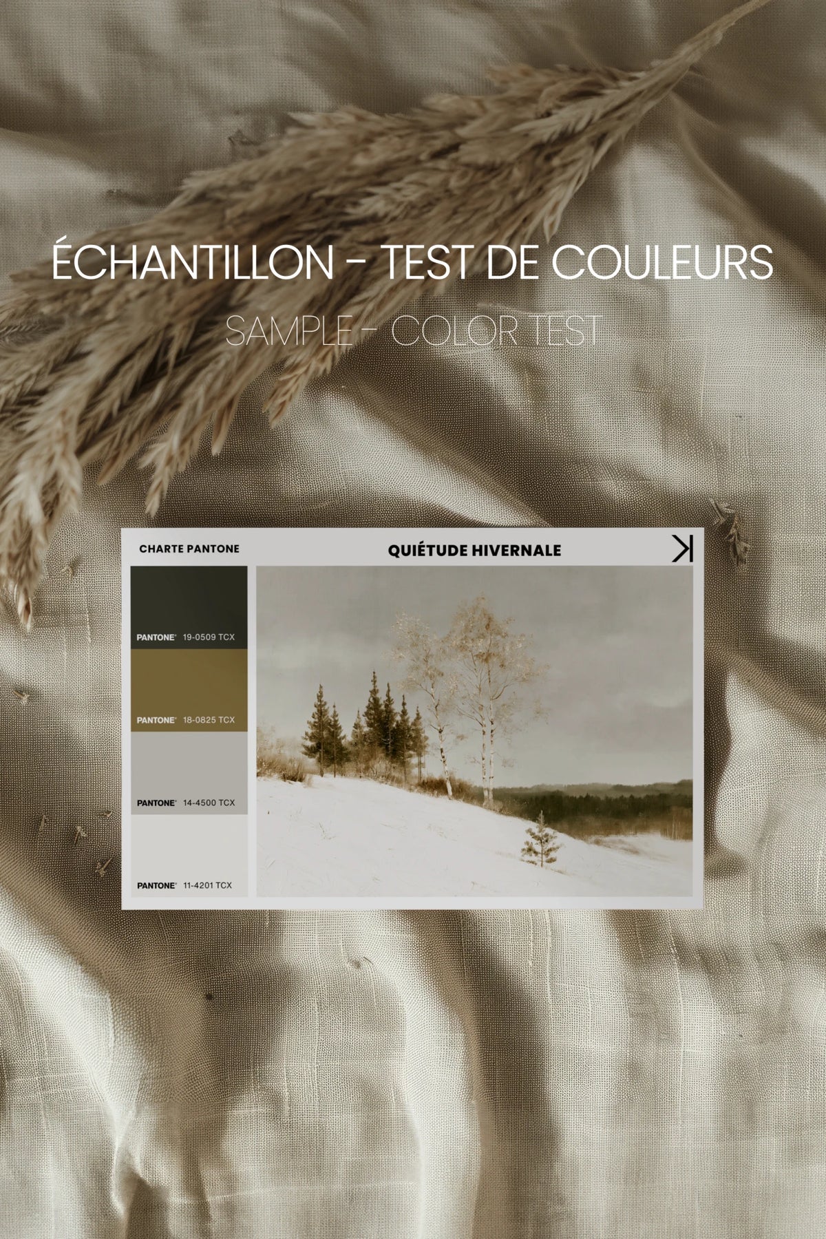 QUIÉTUDE HIVERNALE, Work on canvas, oak brown frame