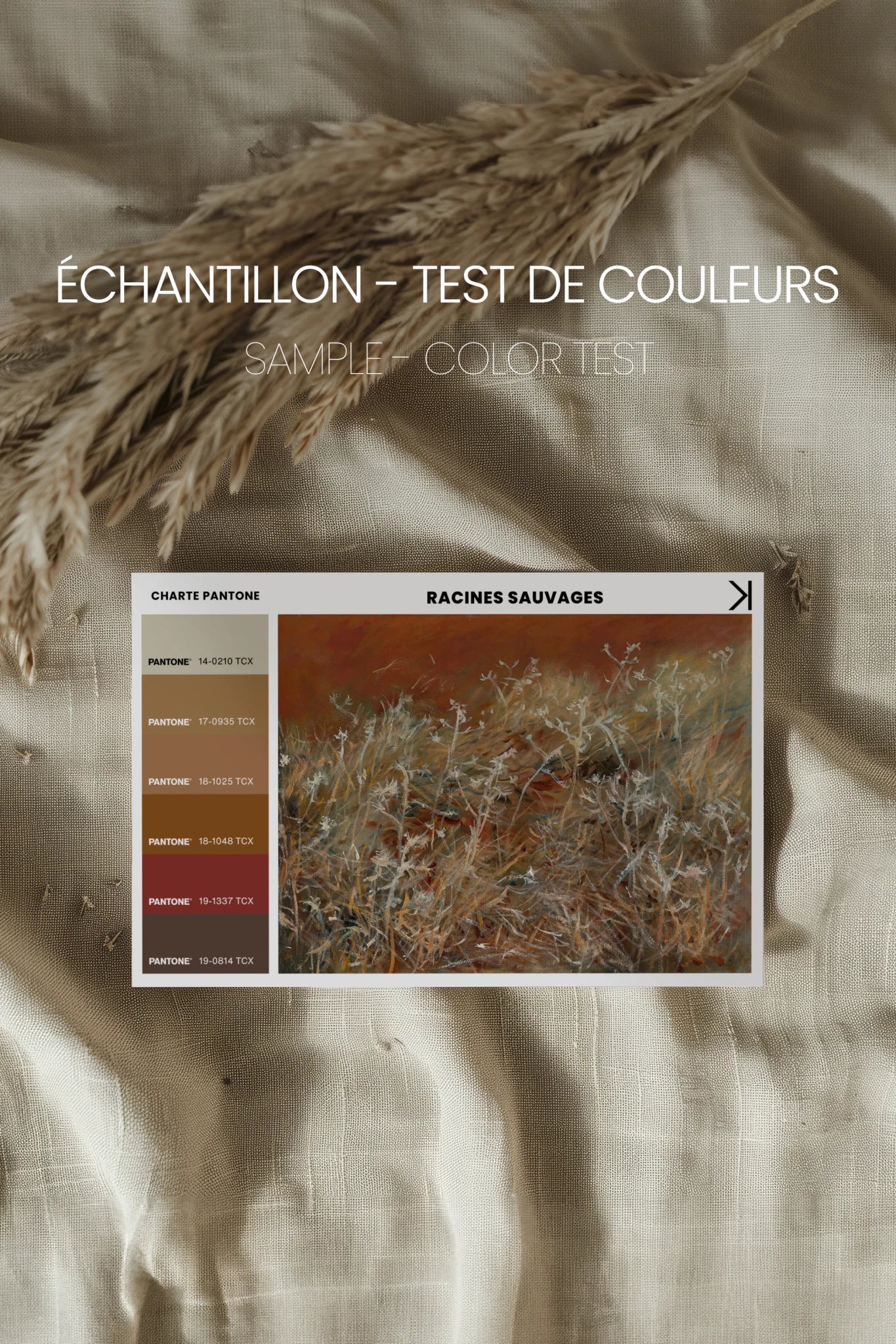 RACINES SAUVAGES, Oeuvre sur toile rigide, encadré Vintage Or
