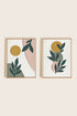OLEKA CANVAS - RADIANT FLORA DUO, 2 Oeuvres sur toile étirée, encadré Naturel Clair