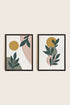 OLEKA CANVAS - RADIANT FLORA DUO, 2 Oeuvres sur toile étirée, encadré Noir