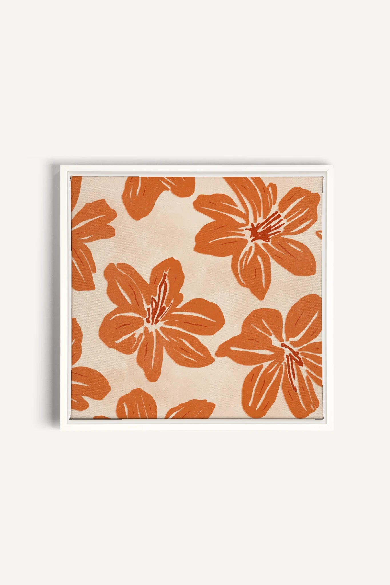 RAYON FLORAL, Artwork on stretched canvas, framed in white