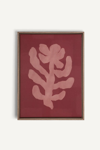 OLEKA CANVAS - RED CHERRY, Oeuvre sur toile étirée, encadré Brun Chêne