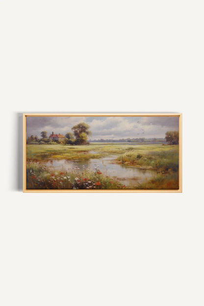 OLEKA CANVAS - Red Oasis, Oeuvre sur toile étirée, encadré Naturel Clair