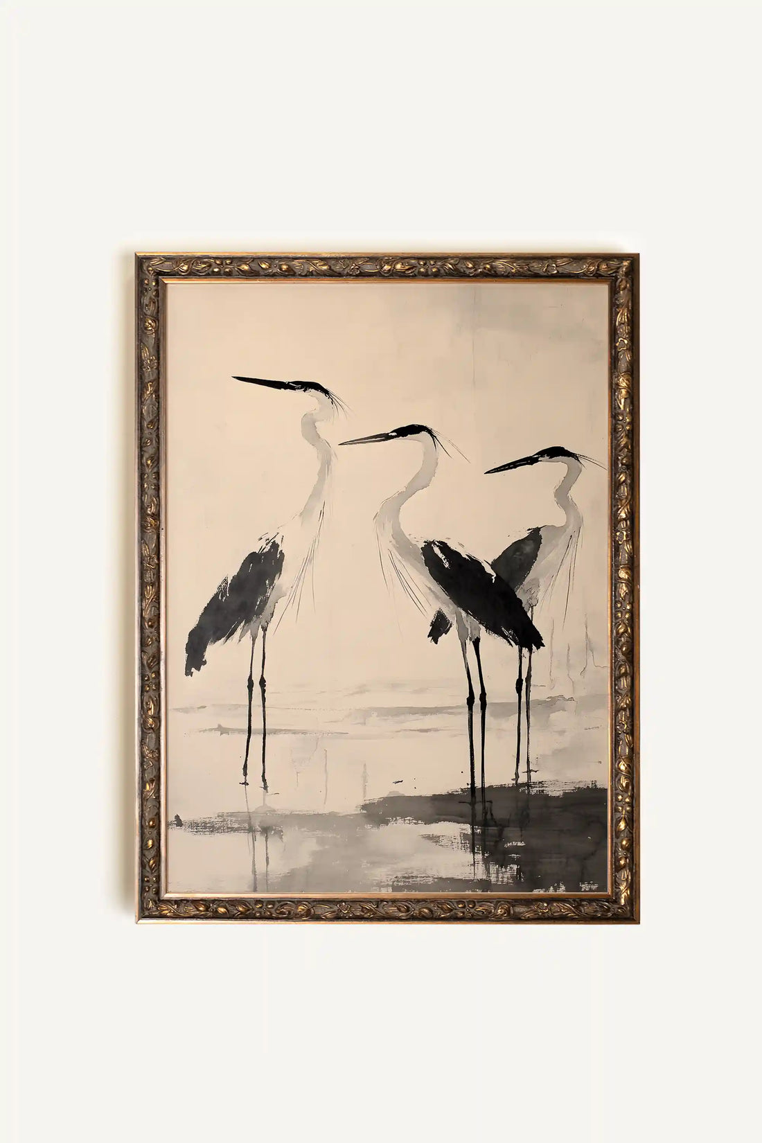 REFLET CÉLESTRE, Oeuvre sur toile rigide, encadré Vintage Bronze