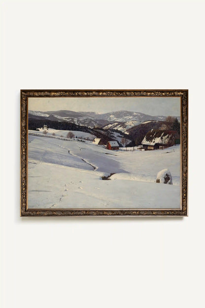 REFLETS DU FROID, Oeuvre sur toile rigide, encadré Vintage Bronze