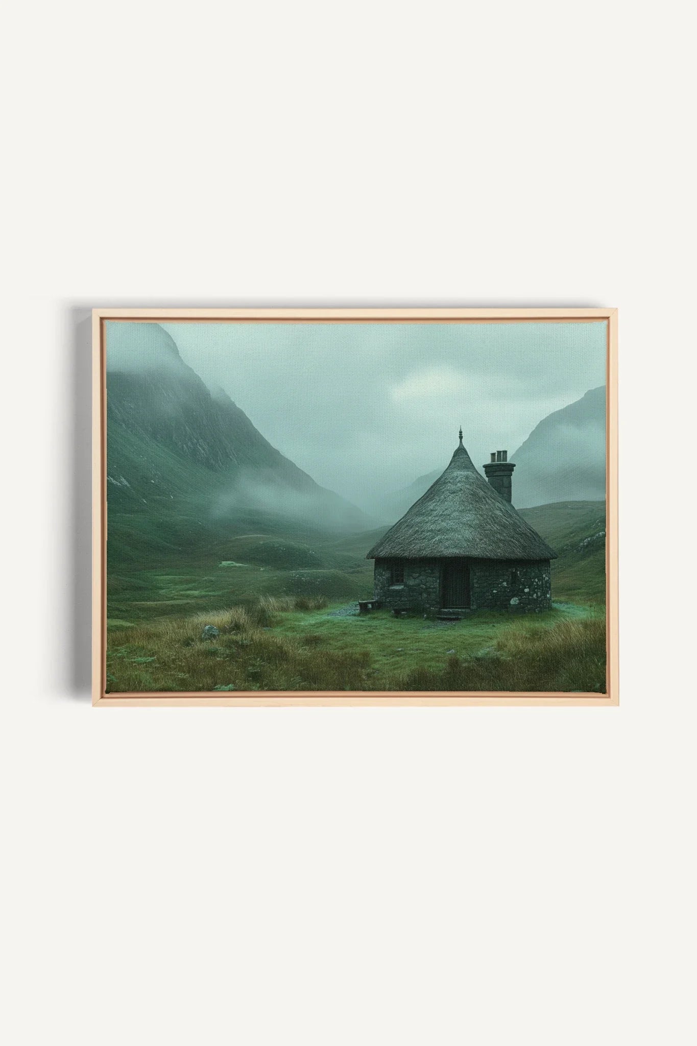 OLEKA CANVAS - REFUGE DU GARDIEN, Oeuvre sur toile étirée, encadré Naturel Clair