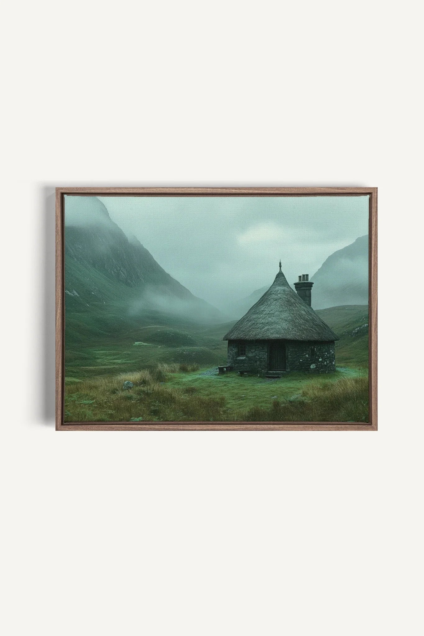 OLEKA CANVAS - REFUGE DU GARDIEN, Oeuvre sur toile étirée, encadré Brun Chêne