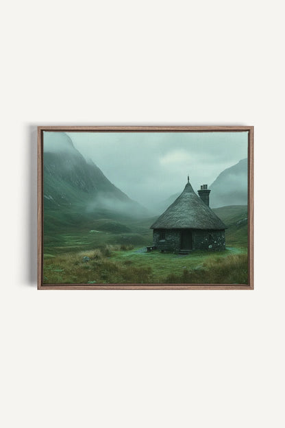 OLEKA CANVAS - REFUGE DU GARDIEN, Oeuvre sur toile étirée, encadré Brun Chêne