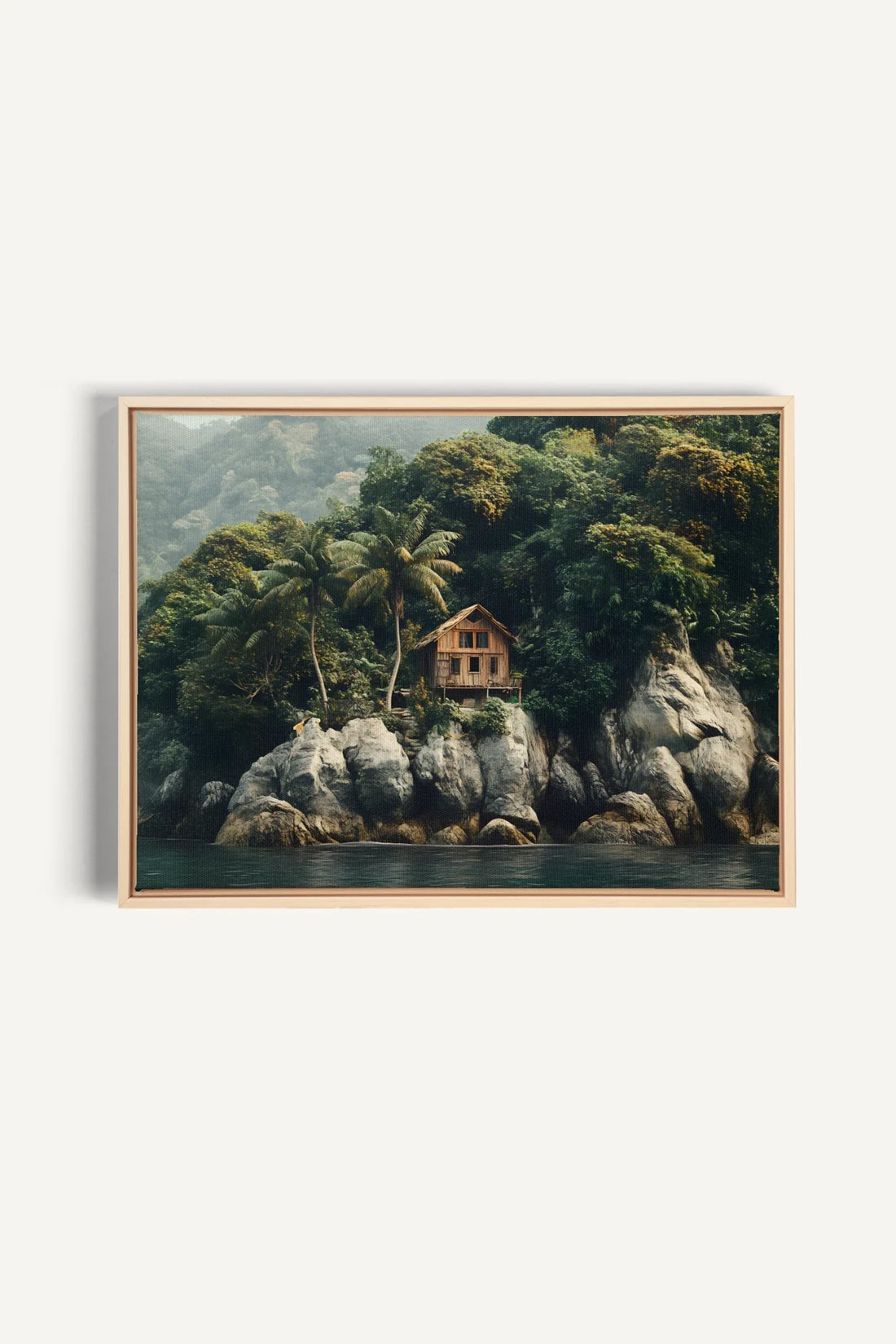 OLEKA CANVAS - REFUGE TROPICAL, Oeuvre sur toile étirée, encadré Naturel Clair
