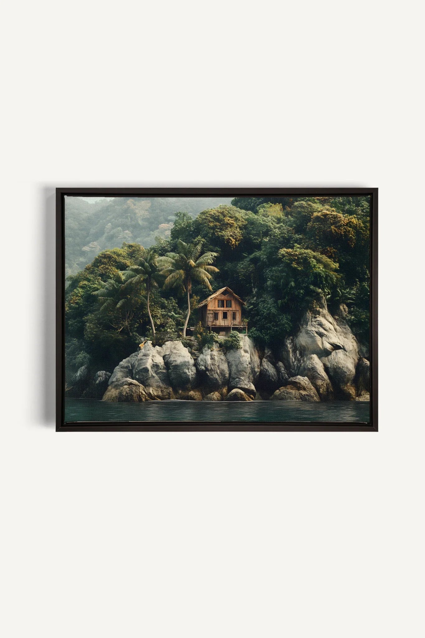 OLEKA CANVAS - REFUGE TROPICAL, Oeuvre sur toile étirée, encadré Noir