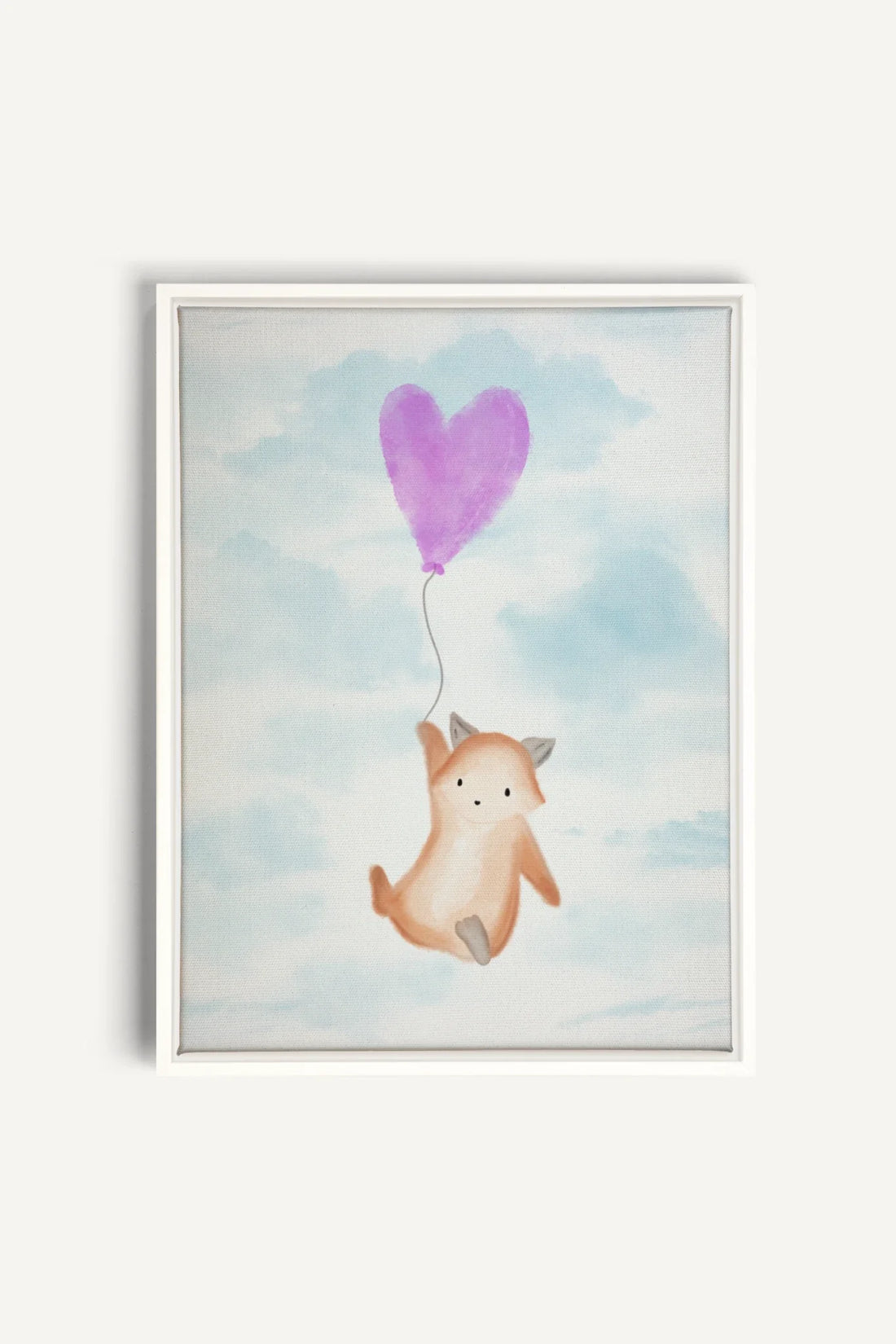 OLEKA CANVAS - RENARD, Oeuvre sur toile étirée, encadré Blanc