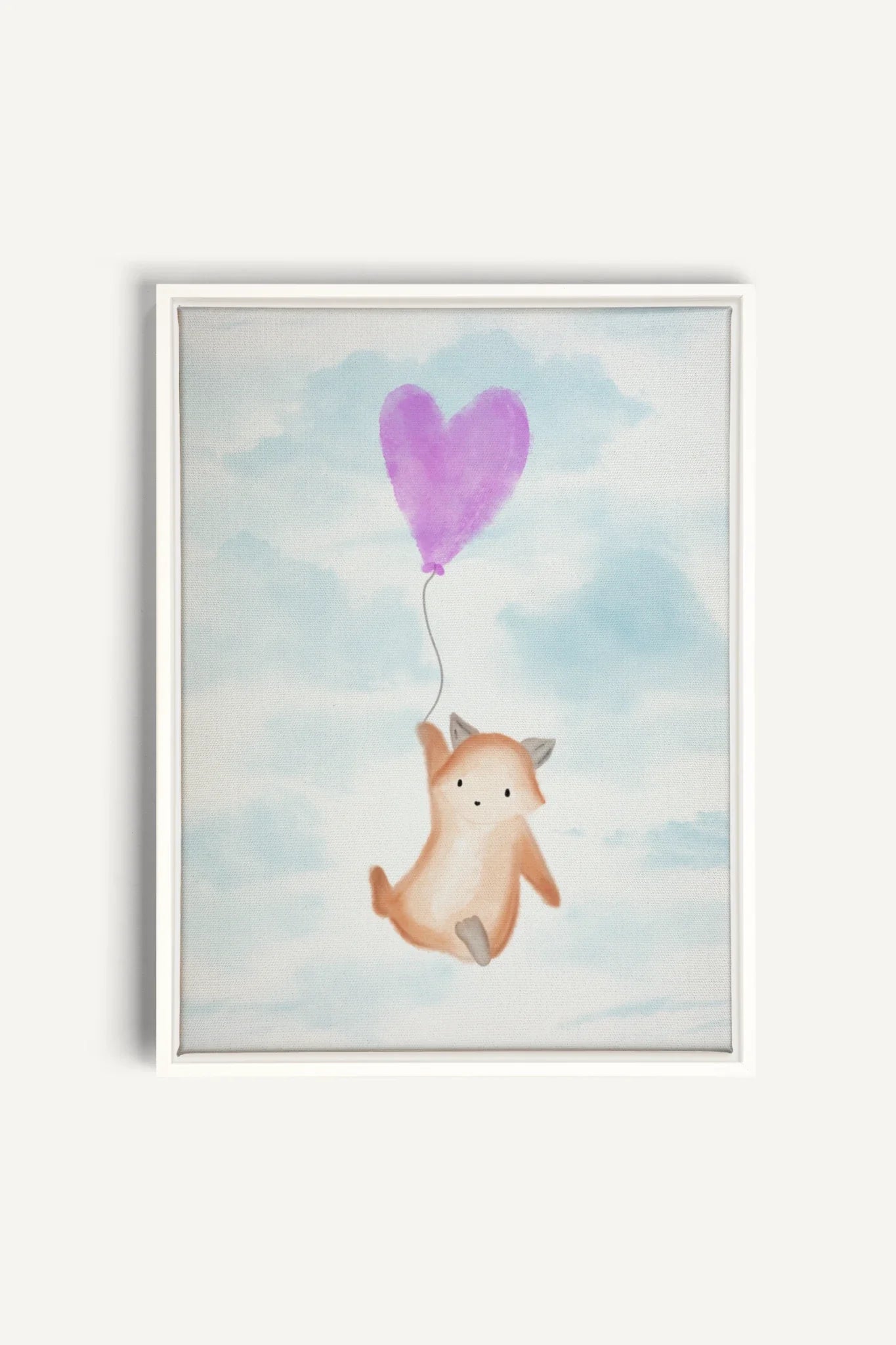 OLEKA CANVAS - RENARD, Oeuvre sur toile étirée, encadré Blanc