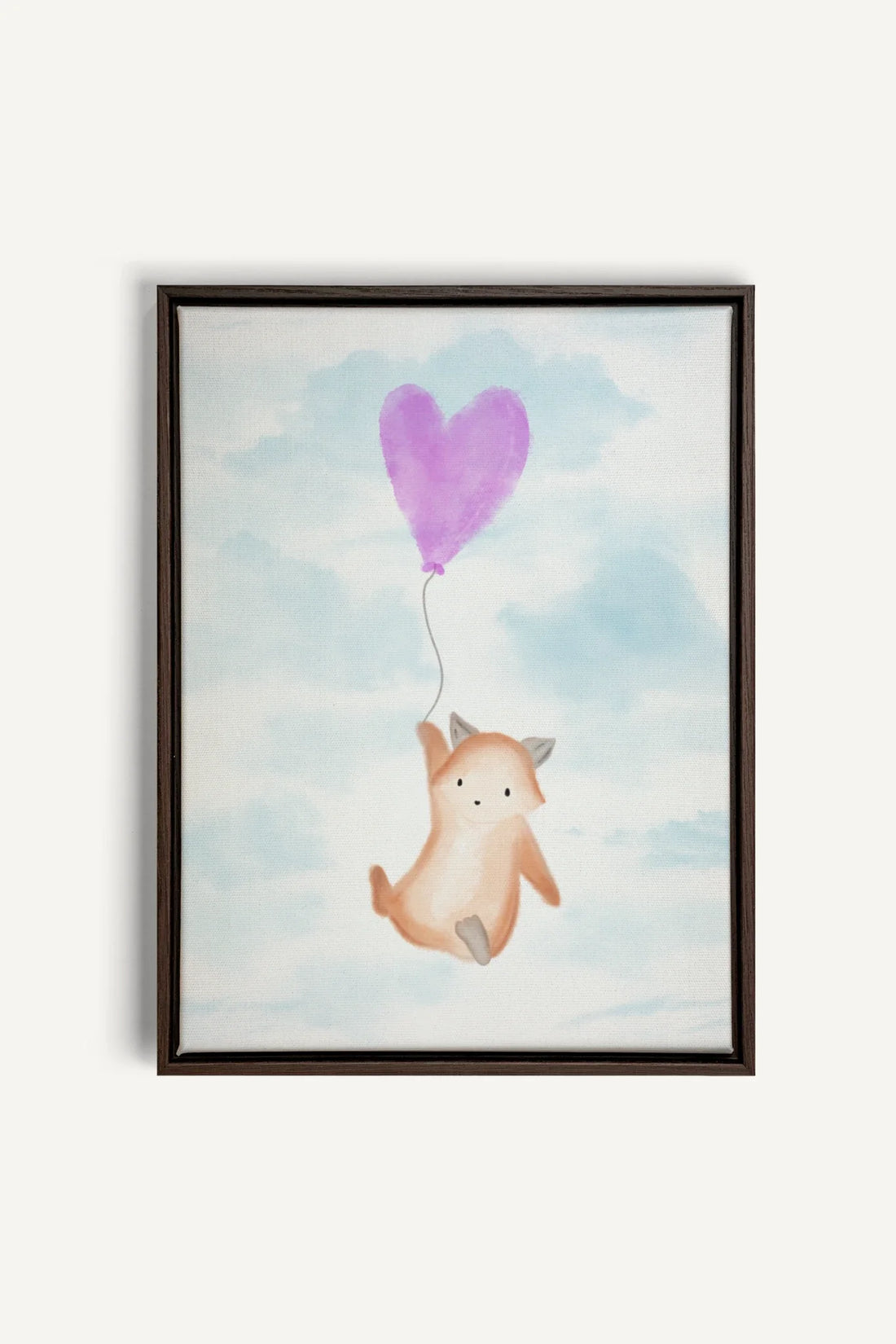 OLEKA CANVAS - RENARD, Oeuvre sur toile étirée, encadré Brun Noyer