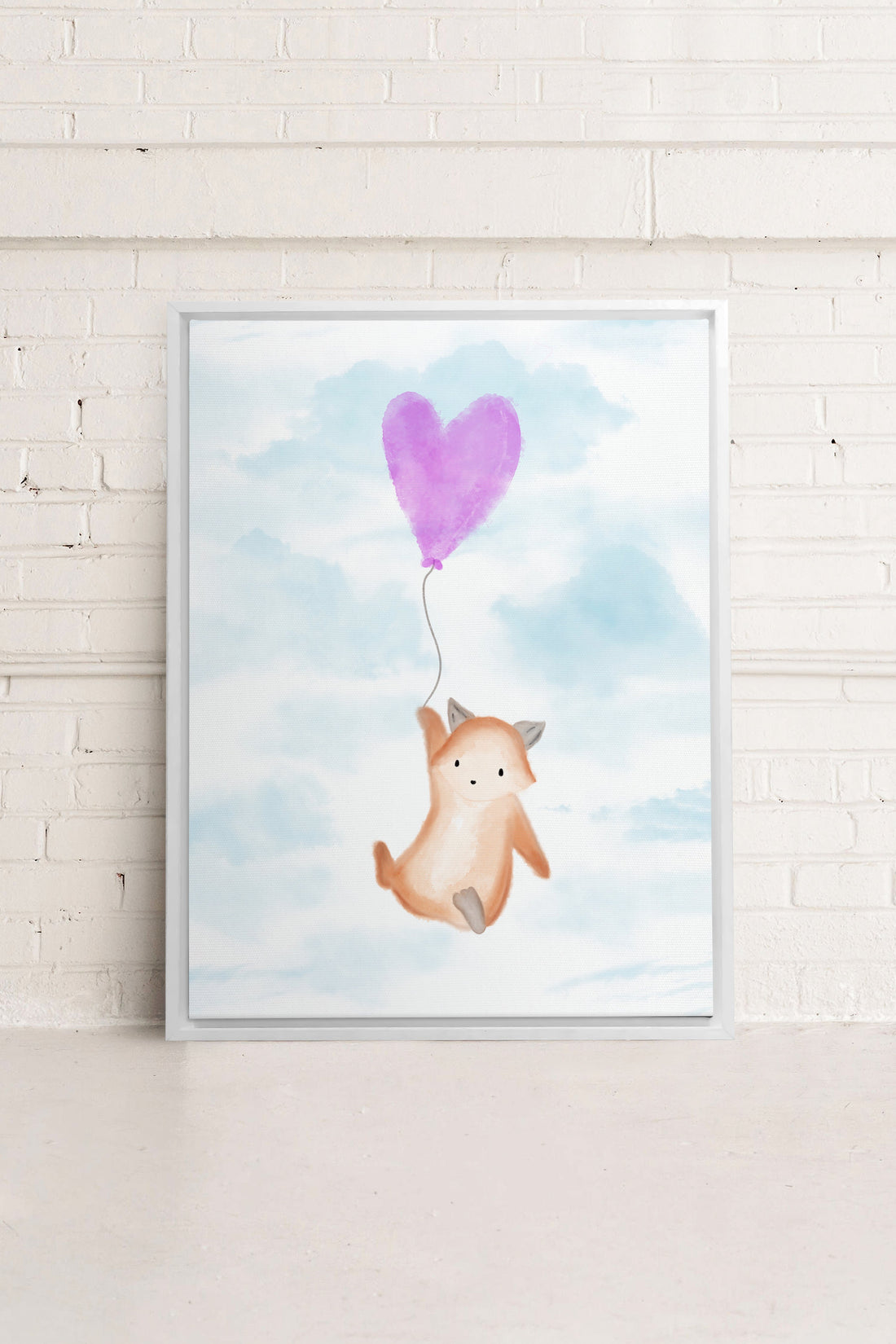 OLEKA CANVAS - RENARD, Oeuvre sur toile étirée, encadré Blanc