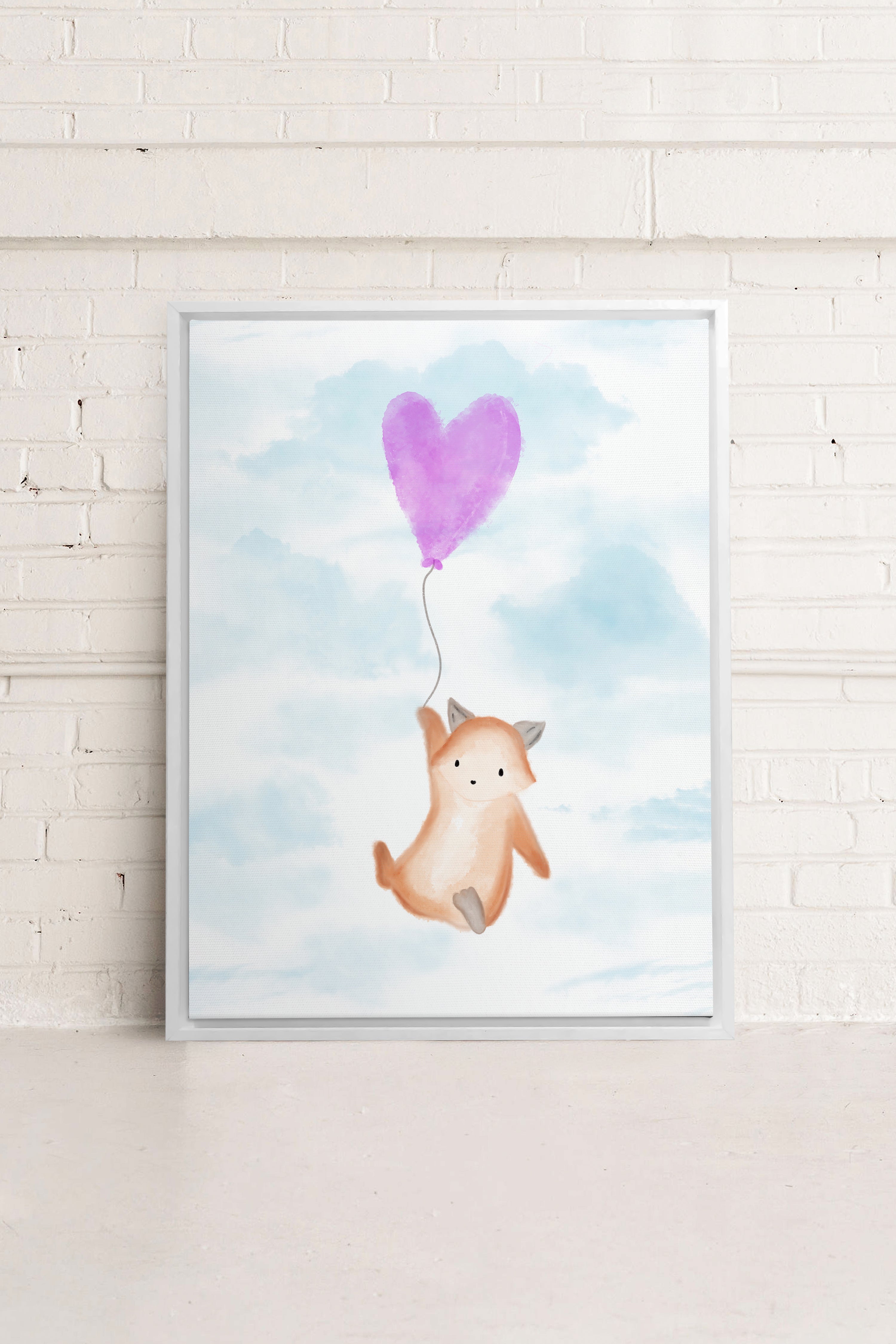 OLEKA CANVAS - RENARD, Oeuvre sur toile étirée, encadré Blanc