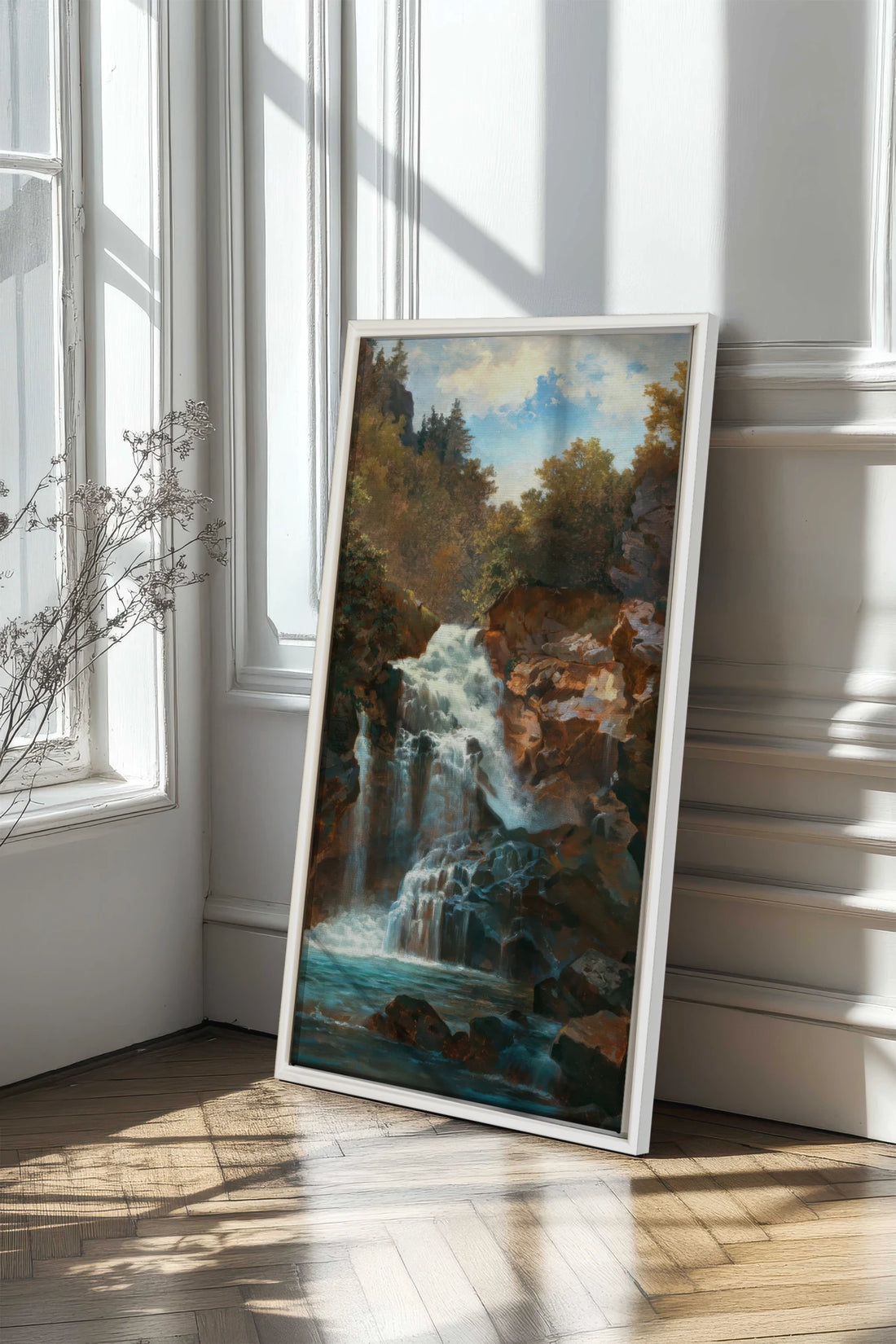 RIVERFIRE, Oeuvre sur toile étirée, encadré Blanc