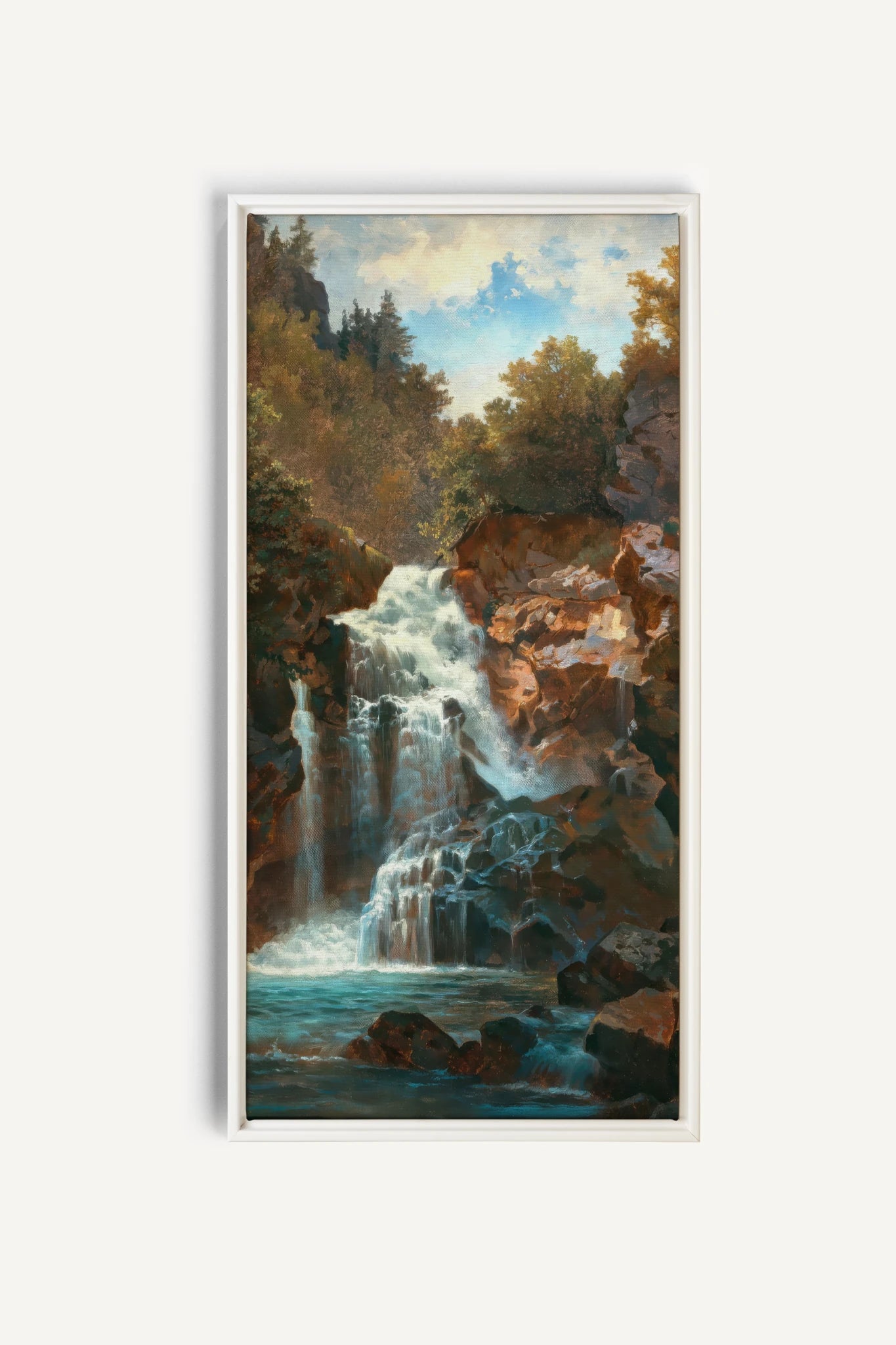 RIVERFIRE, Work on stretched canvas, framed White