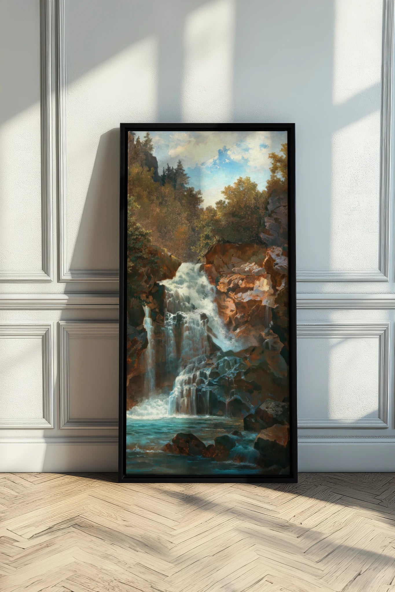 RIVERFIRE, Work on stretched canvas, framed Black