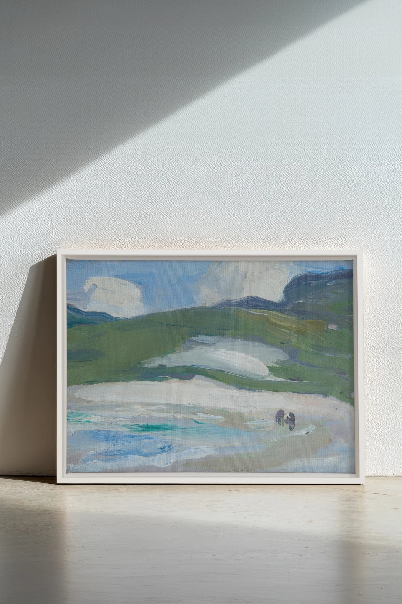 RIVERLIGHT, Work on stretched canvas, framed White