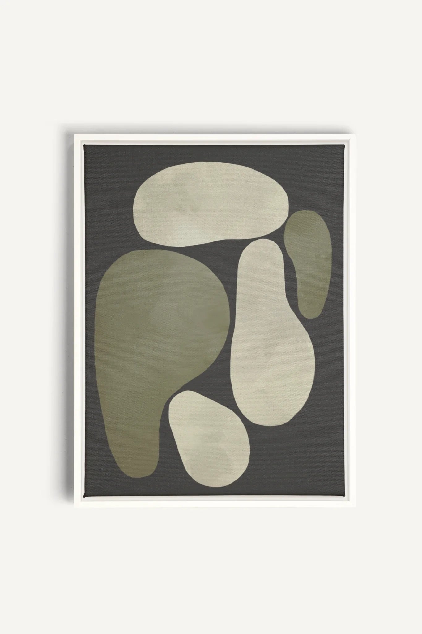 OLEKA CANVAS - ROCHES, Oeuvre sur toile étirée, encadré Blanc