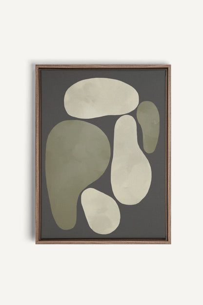 OLEKA CANVAS - ROCHES, Oeuvre sur toile étirée, encadré Brun Chêne