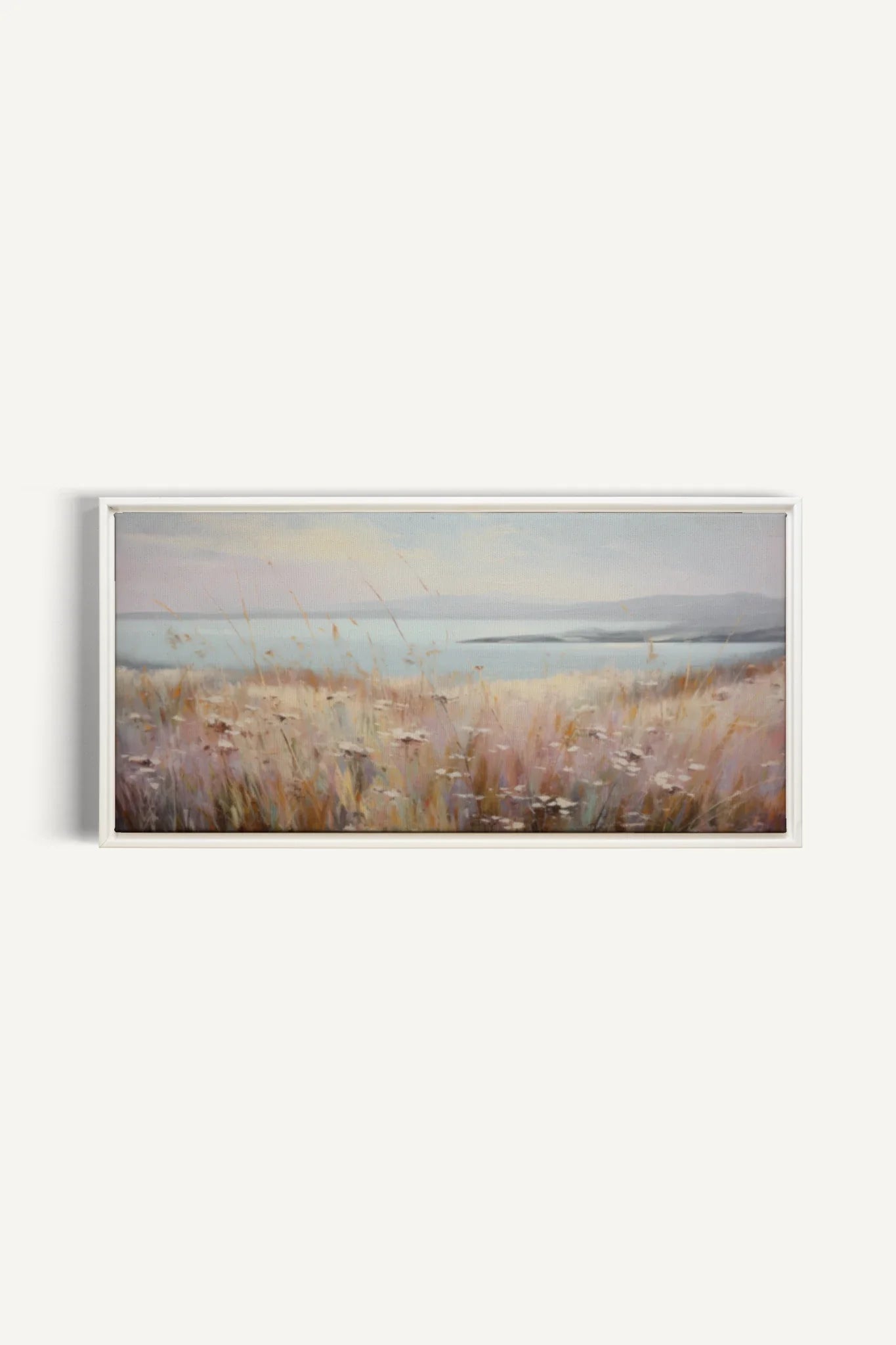 OLEKA CANVAS - Rose Lagoon, Oeuvre sur toile étirée, encadré Blanc