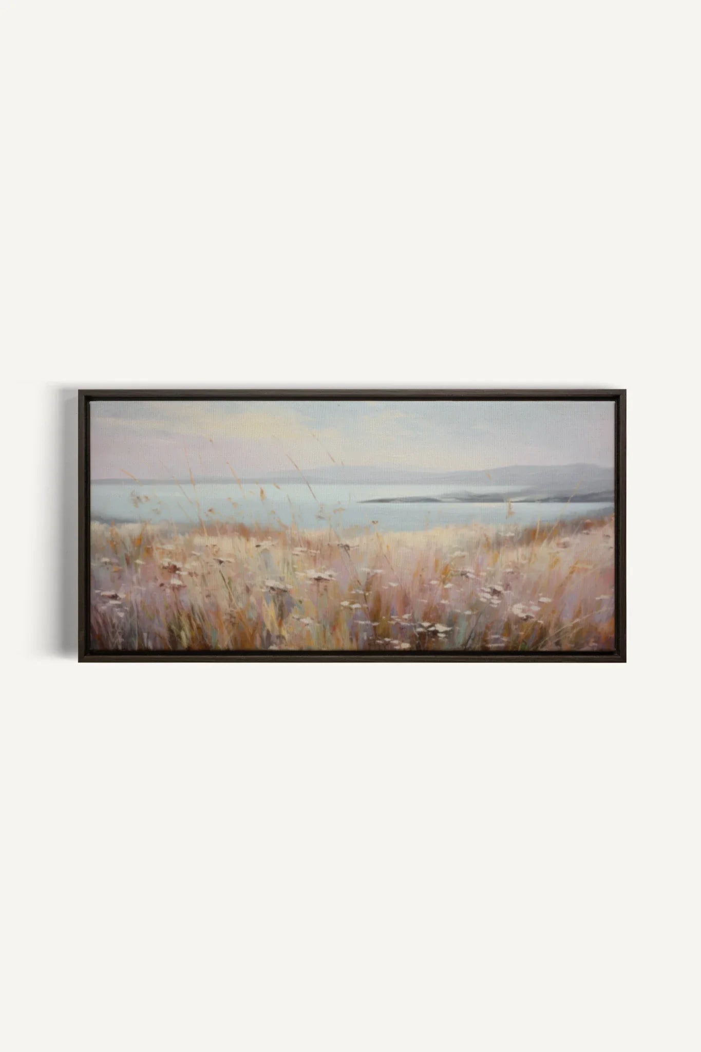 OLEKA CANVAS - Rose Lagoon, Oeuvre sur toile étirée, encadré Brun Noyer