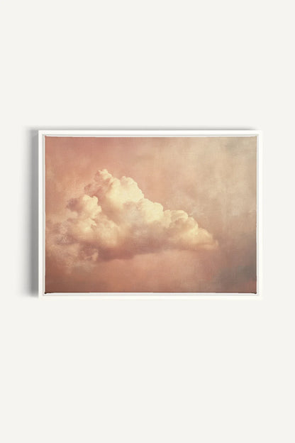 OLEKA CANVAS - ROSE MIST, Oeuvre sur toile étirée, encadré Blanc