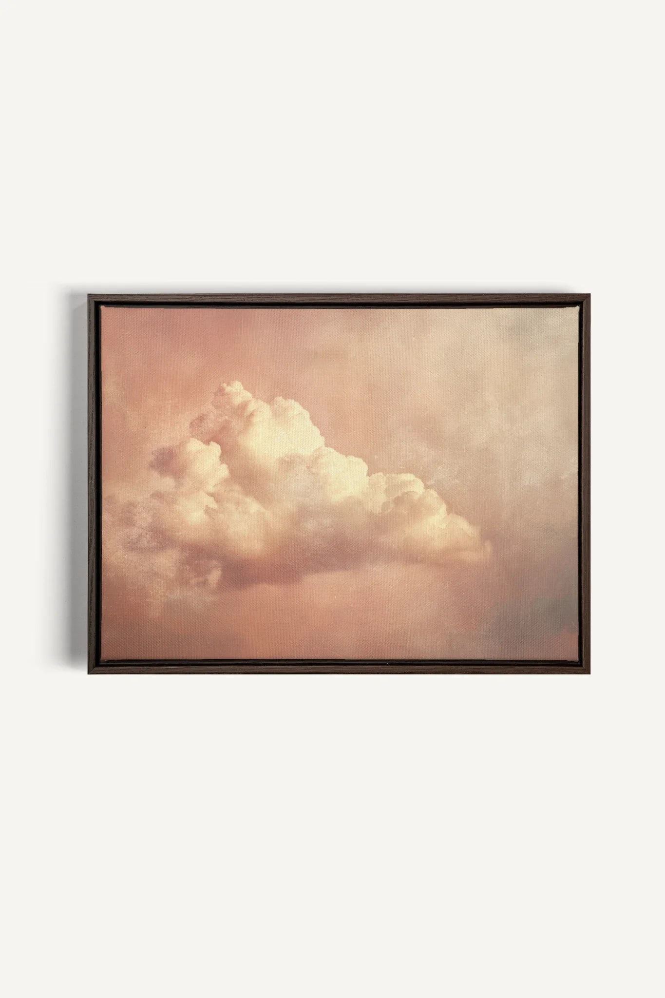 OLEKA CANVAS - ROSE MIST, Oeuvre sur toile étirée, encadré Brun Noyer