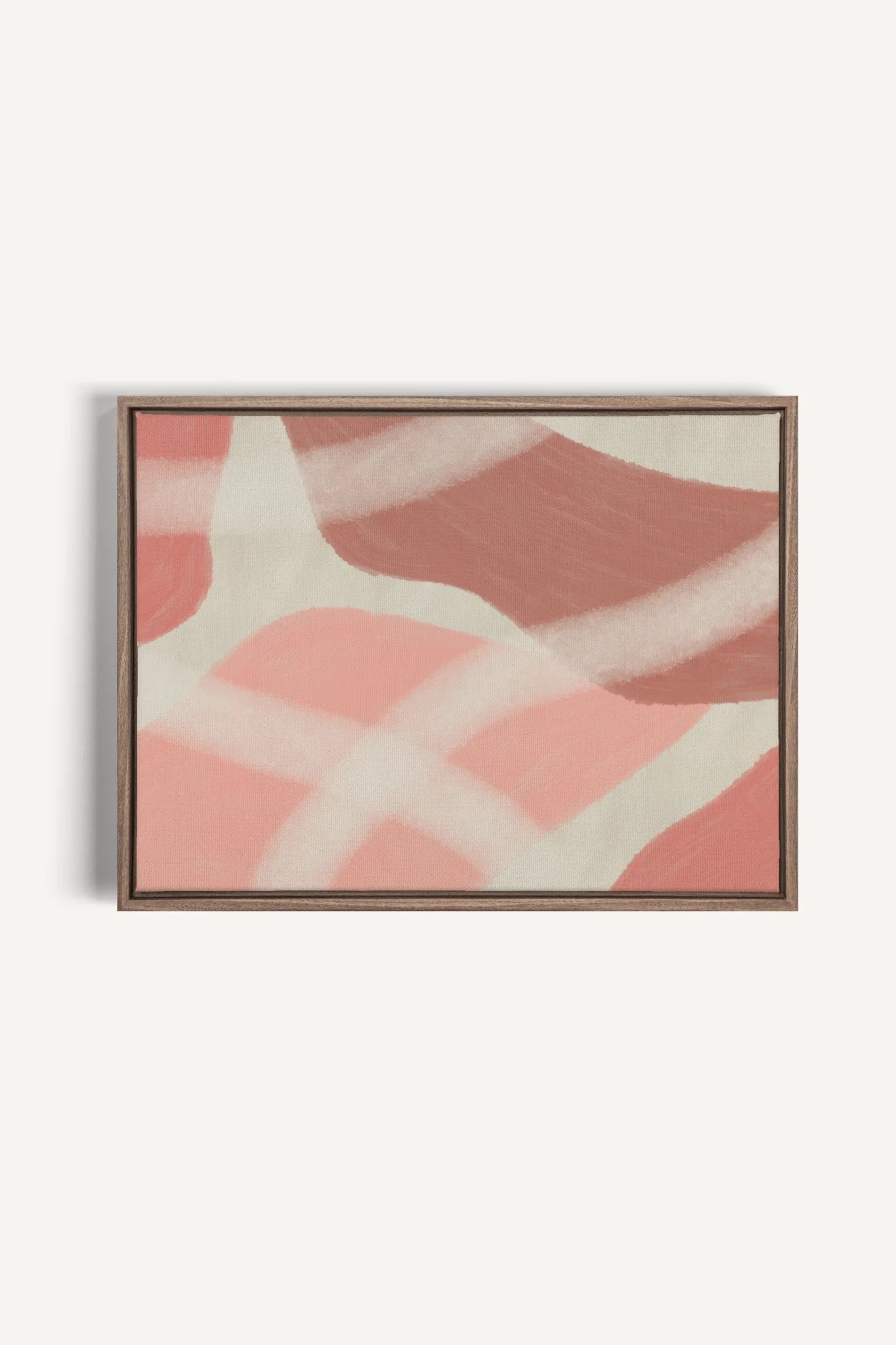 OLEKA CANVAS - ROSY GLOW, Oeuvre sur toile étirée, encadré Brun Chêne