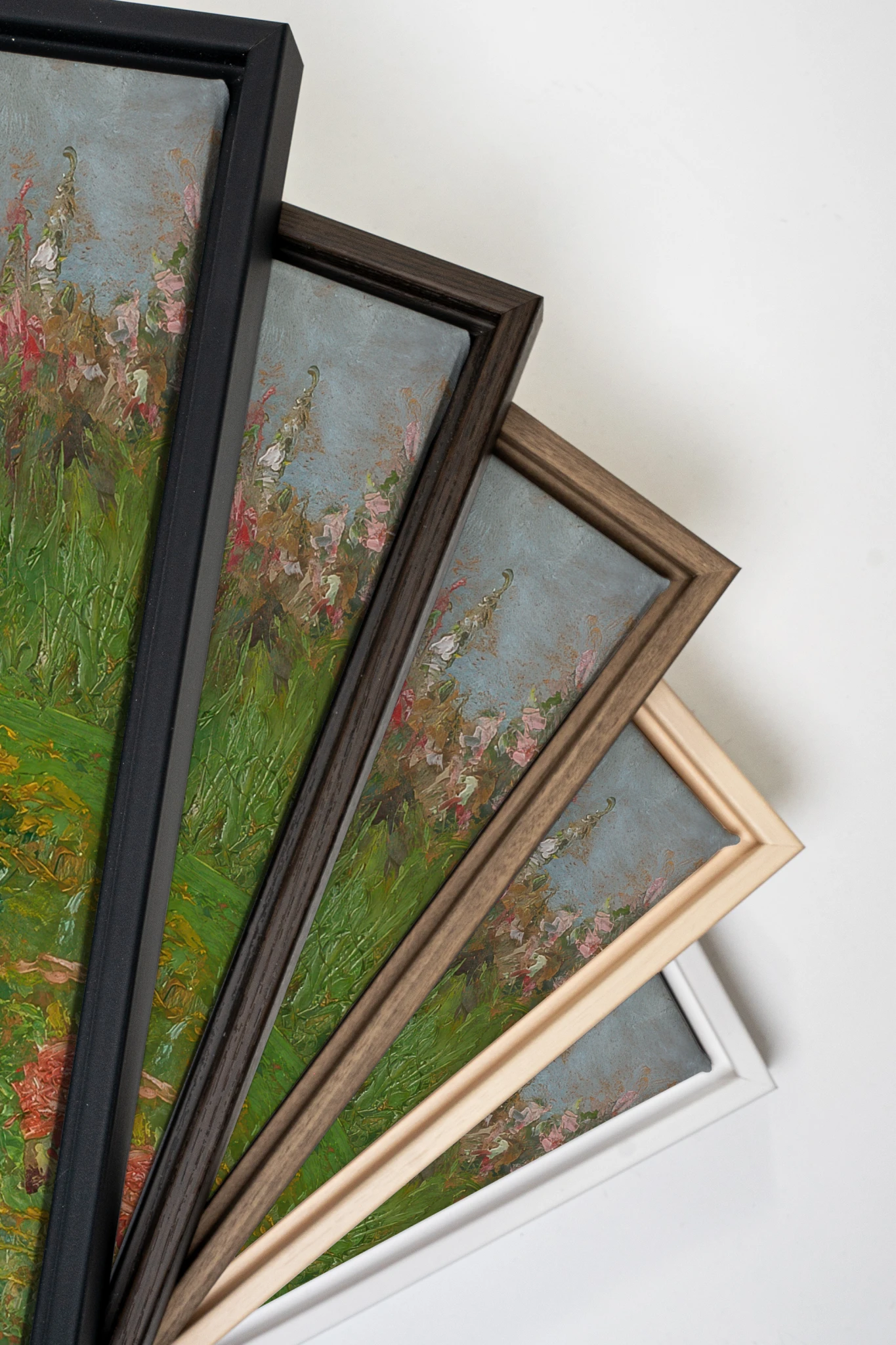ROUGE PRAIRIE, Oeuvre sur toile étirée, encadré Brun Noyer