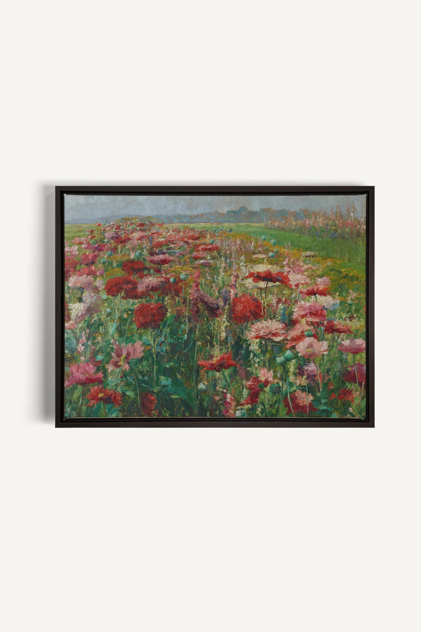 ROUGE PRAIRIE, Oeuvre sur toile étirée, encadré Noir