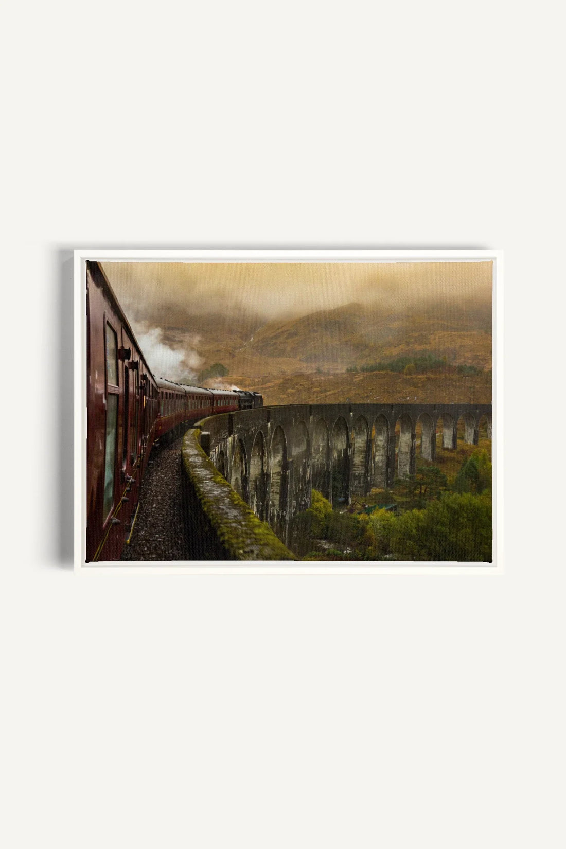 OLEKA CANVAS - ROUTE DU MYSTÈRE, Oeuvre sur toile étirée, encadré Blanc