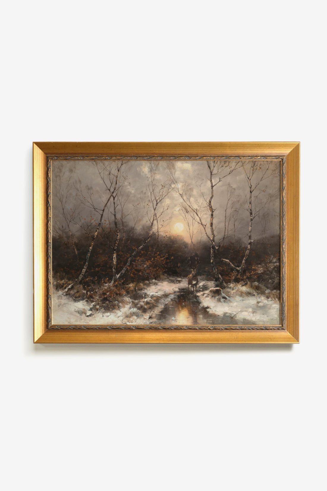 ROYAUME DU GIVRE, Oeuvre sur toile rigide, encadré Vintage Or