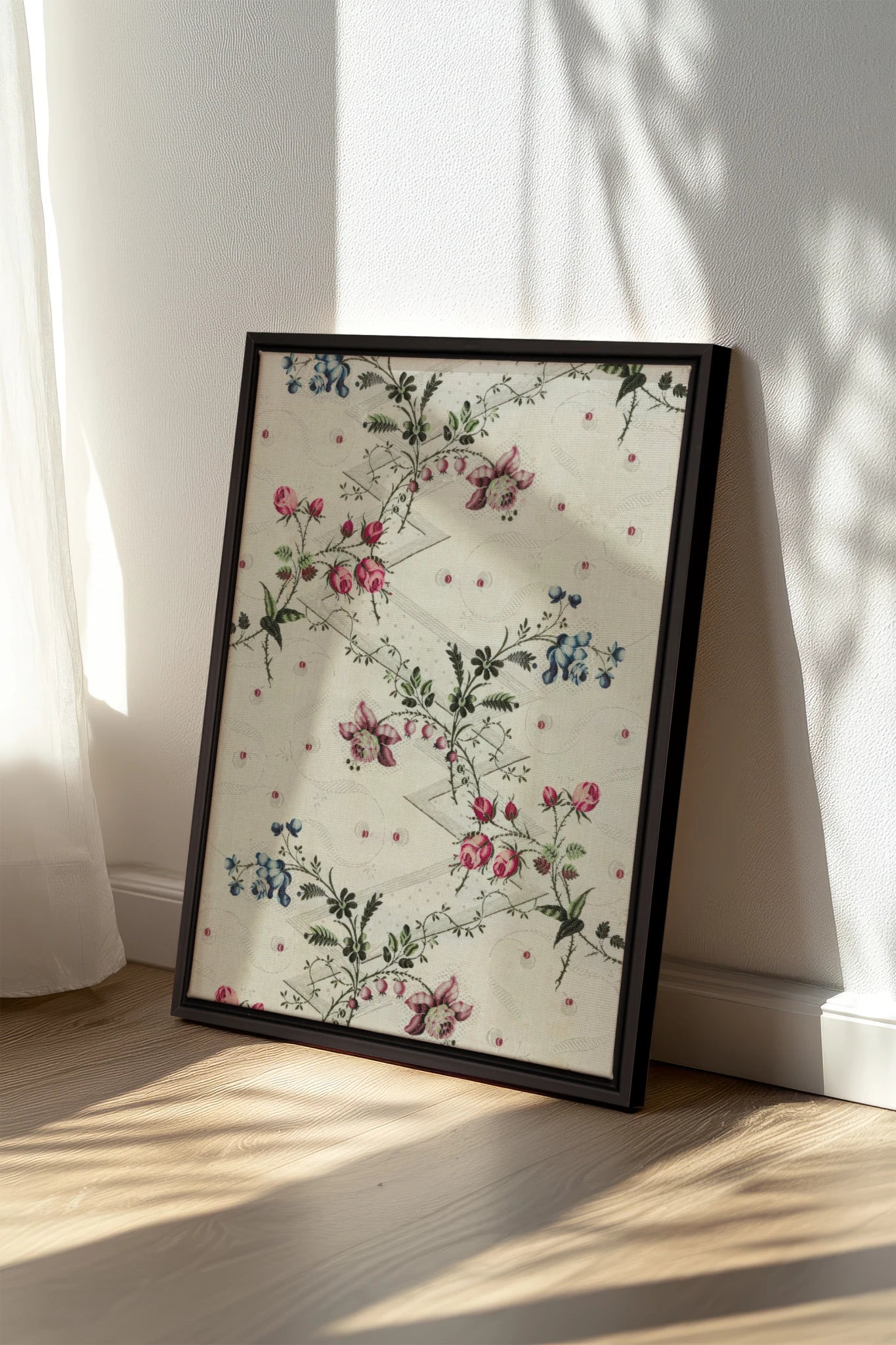 BRISE DE FLEURS, Artwork on stretched canvas, framed in black