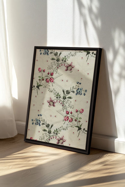 BRISE DE FLEURS, Artwork on stretched canvas, framed in black